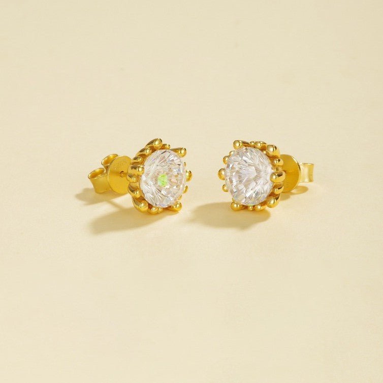 Shimmering Cubic Zirconia Stud Earrings - floysun