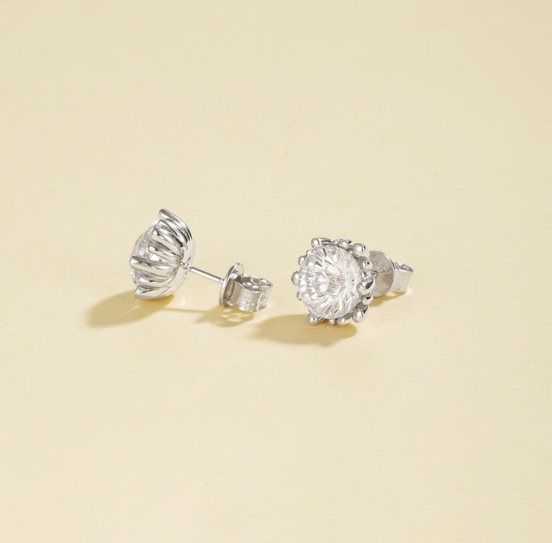 Shimmering Cubic Zirconia Stud Earrings - floysun