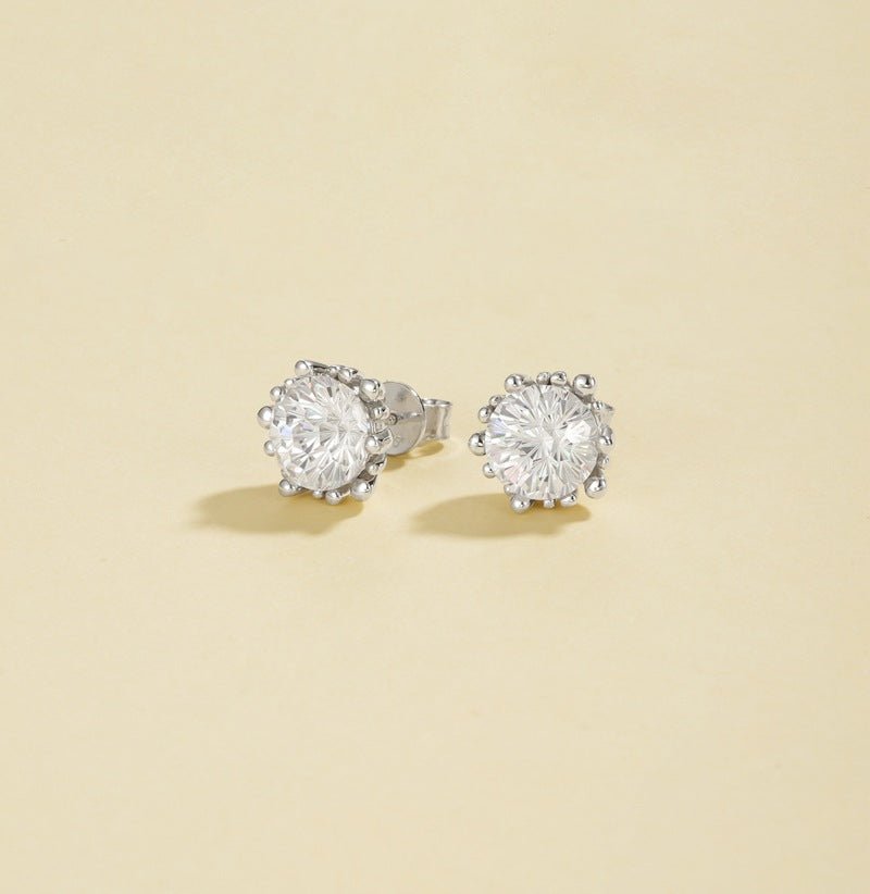 Shimmering Cubic Zirconia Stud Earrings - floysun