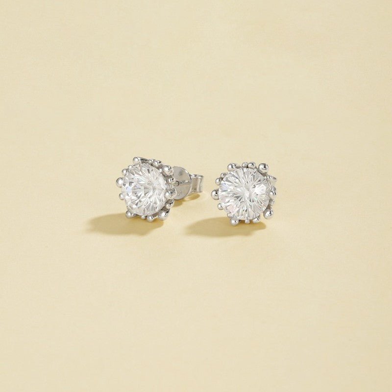 Shimmering Cubic Zirconia Stud Earrings - floysun