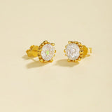 Shimmering Cubic Zirconia Stud Earrings - floysun