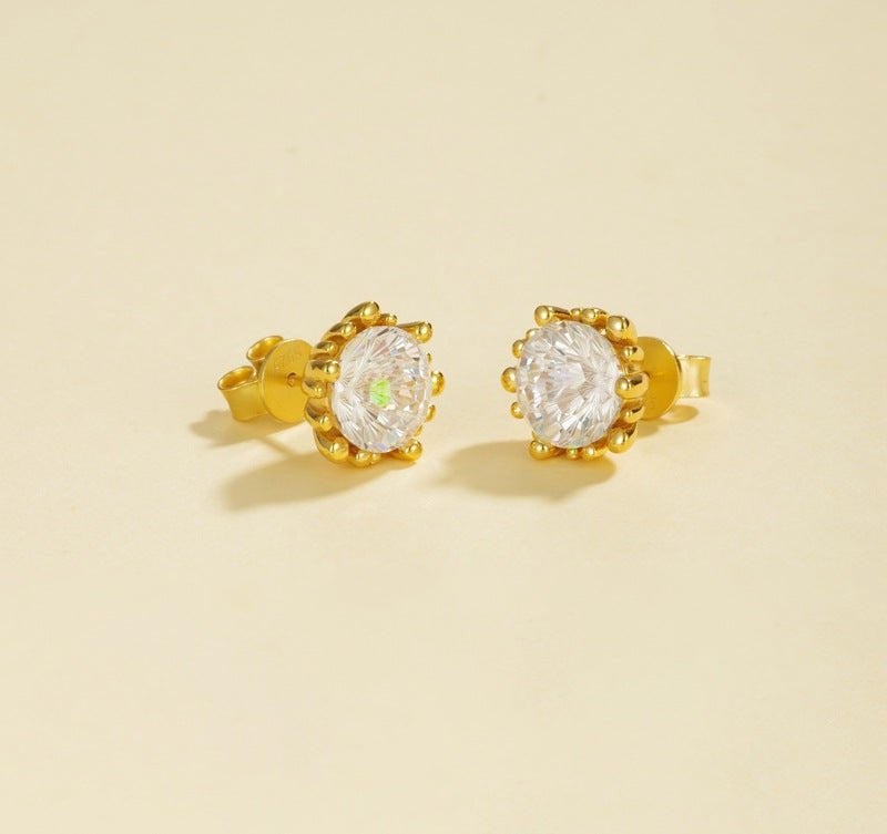 Shimmering Cubic Zirconia Stud Earrings - floysun