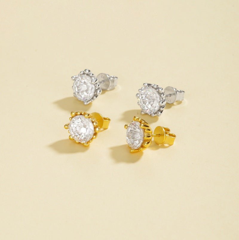 Shimmering Cubic Zirconia Stud Earrings - floysun