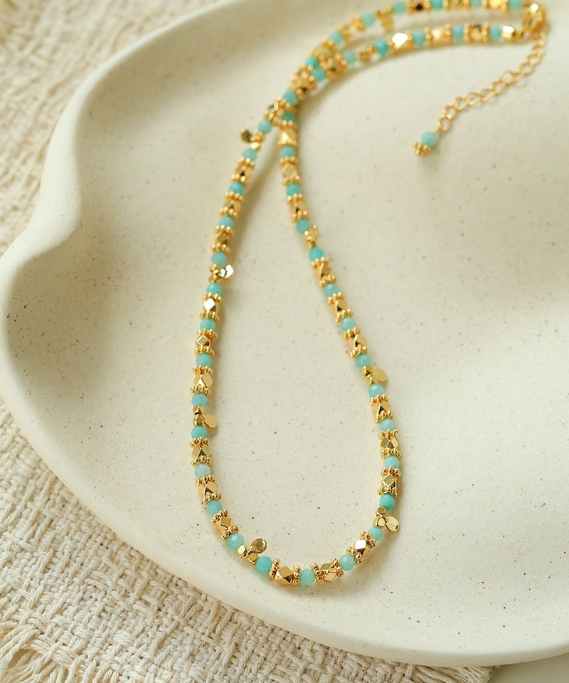 Shimmering Sequin Amazonite Choker - floysun