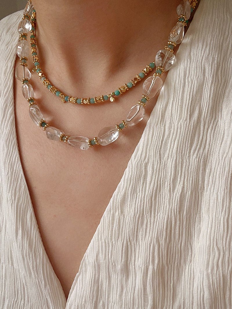 Shimmering Sequin Amazonite Choker - floysun