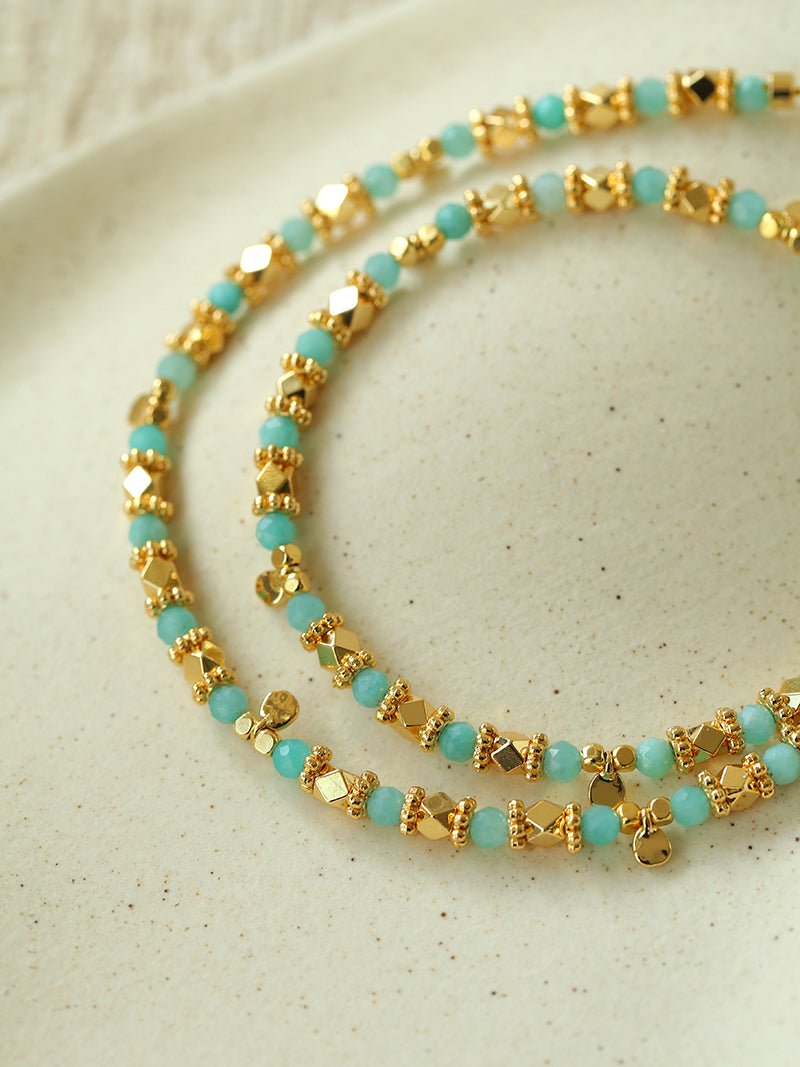 Shimmering Sequin Amazonite Choker - floysun