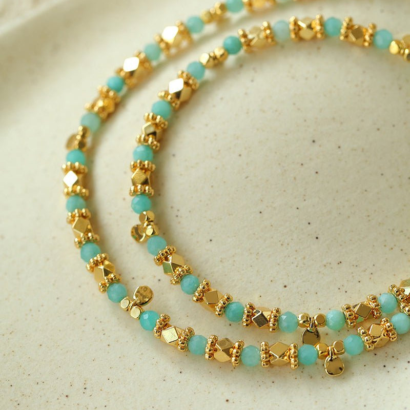 Shimmering Sequin Amazonite Choker - floysun