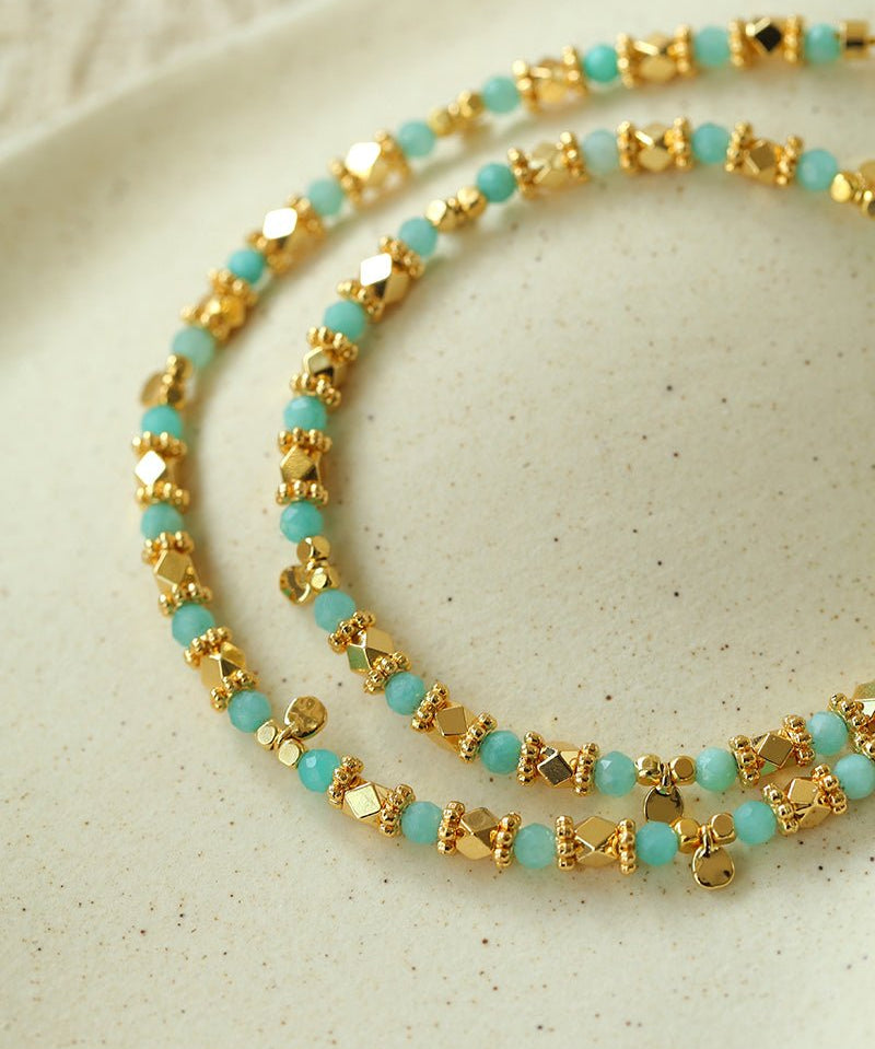 Shimmering Sequin Amazonite Choker - floysun