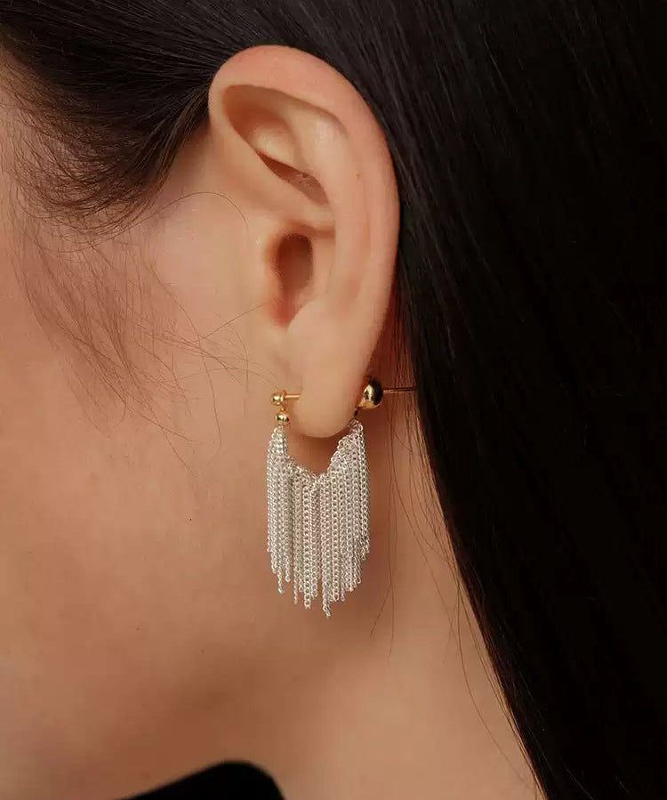 Shining Galaxy Waterfall Short Tassels Earrings - floysun
