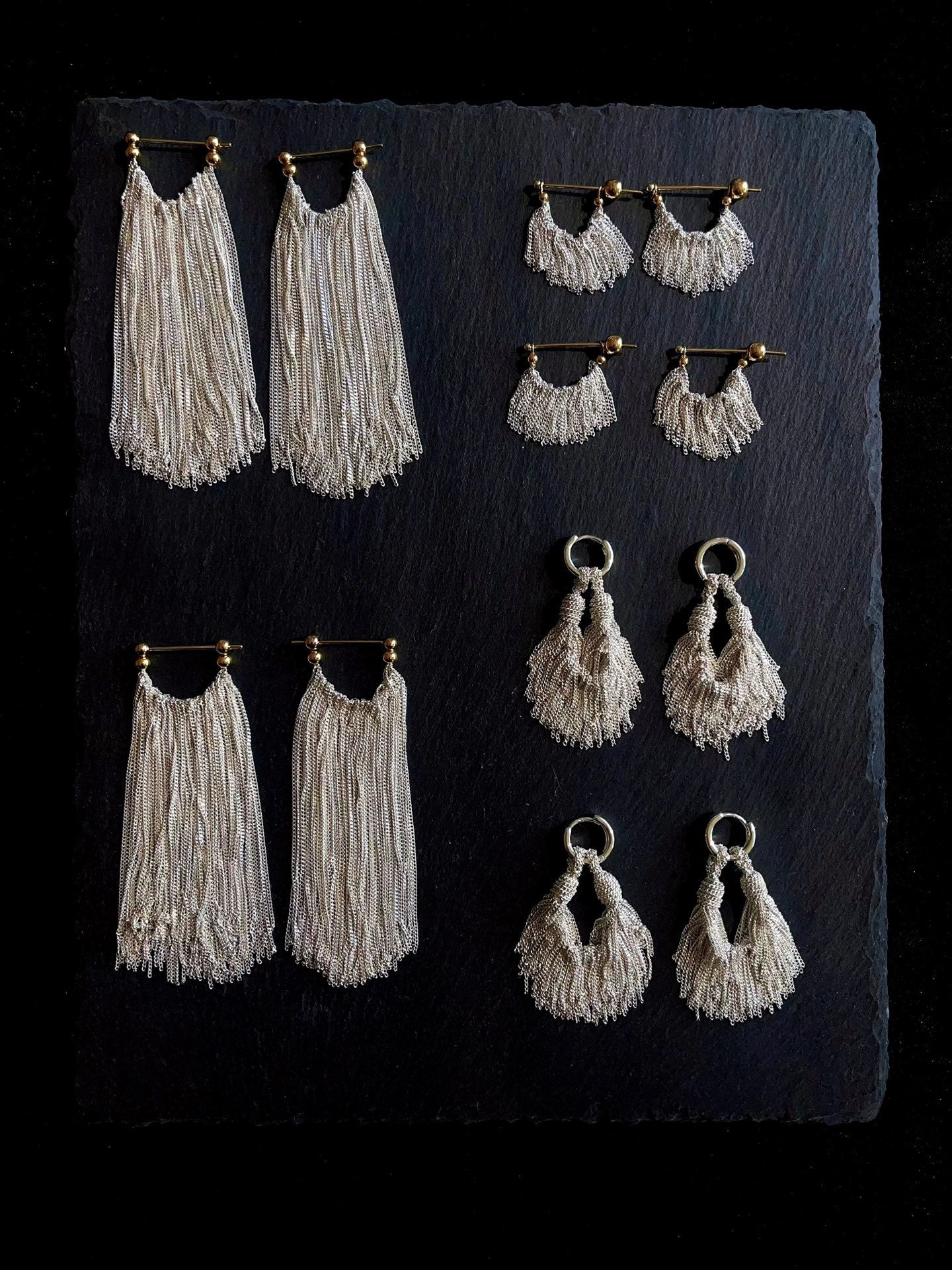 Shining Galaxy Waterfall Short Tassels Earrings - floysun