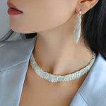 Shining Galaxy Waterfall Tassel Silver Necklace - floysun