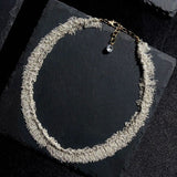 Shining Galaxy Waterfall Tassel Silver Necklace - floysun