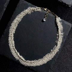 Shining Galaxy Waterfall Tassel Silver Necklace - floysun