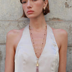 Sicilian Sunset Natural Gemstone Graduated Tassel Long Necklace - floysun