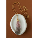 Sicilian Sunset Natural Gemstone Graduated Tassel Long Necklace - floysun