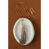 Sicilian Sunset Natural Gemstone Graduated Tassel Long Necklace - floysun