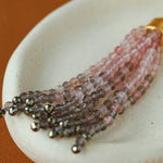 Sicilian Sunset Natural Gemstone Graduated Tassel Long Necklace - floysun
