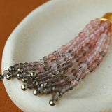 Sicilian Sunset Natural Gemstone Graduated Tassel Long Necklace - floysun