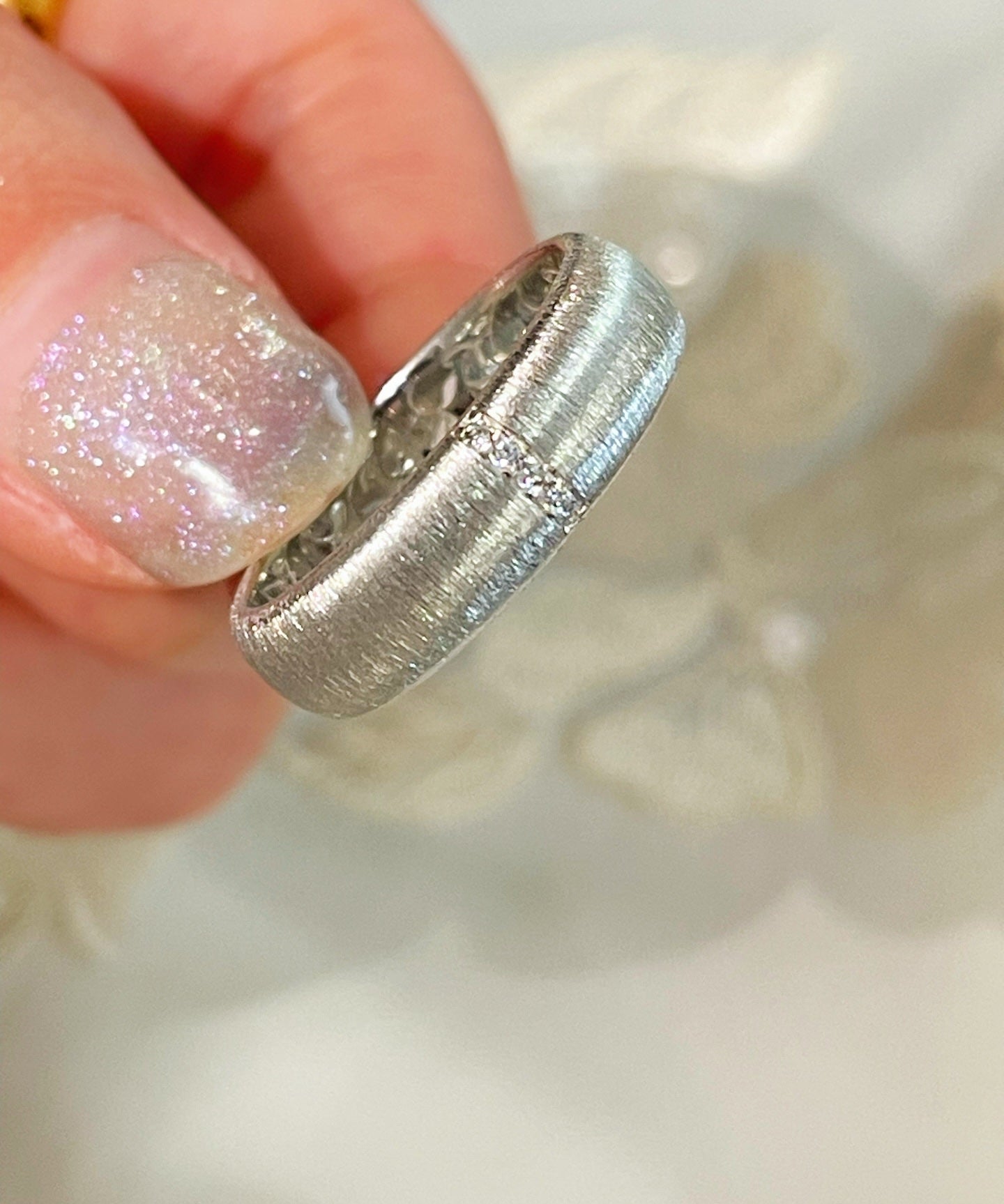 Silken Matte Wide Band Silver Ring - floysun