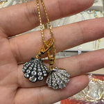 Silver Bling Shell Pendant Necklace with Gradient Lab - Grown Diamonds - floysun