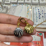 Silver Bling Shell Pendant Necklace with Gradient Lab - Grown Diamonds - floysun