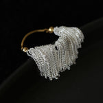Silver Shining Galaxy Waterfall Tassel Ring - floysun
