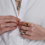 Simple Glossy Wide Open Ring - 18K Gold Vermeil - floysun