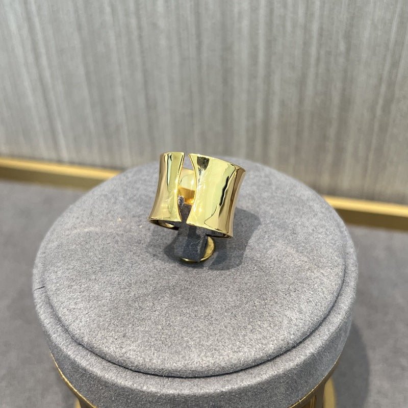 Simple Glossy Wide Open Ring - 18K Gold Vermeil - floysun