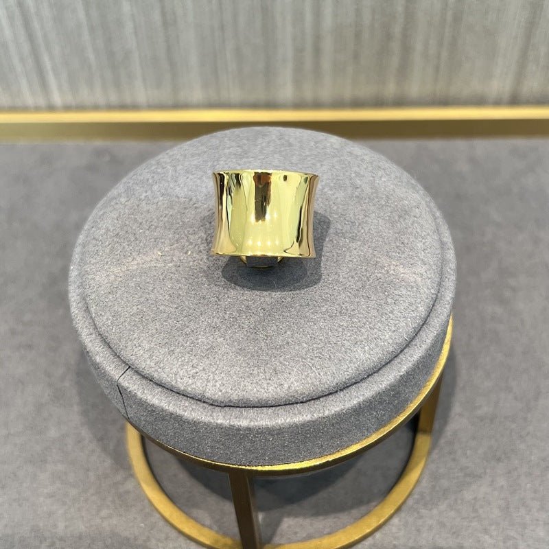Simple Glossy Wide Open Ring - 18K Gold Vermeil - floysun