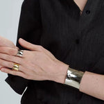Simple Glossy Wide Open Ring - Sterling Silver - floysun