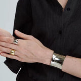 Simple Glossy Wide Open Ring - Sterling Silver - floysun