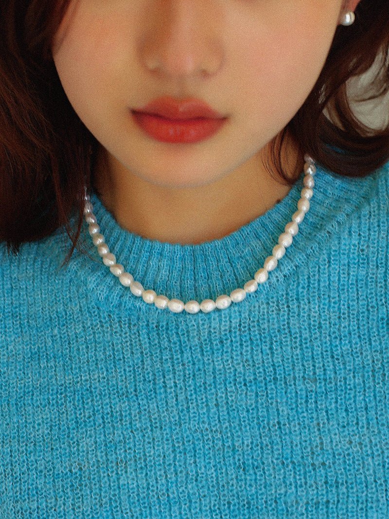 Simple Natural Pearl Choker Necklace - floysun