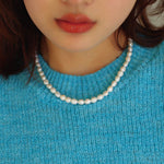 Simple Natural Pearl Choker Necklace - floysun