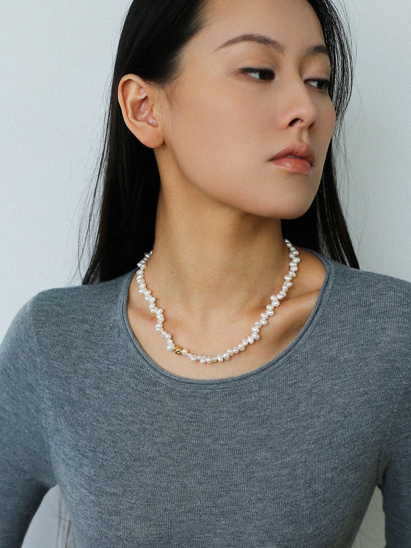 Single Lava Pearl Necklace - floysun
