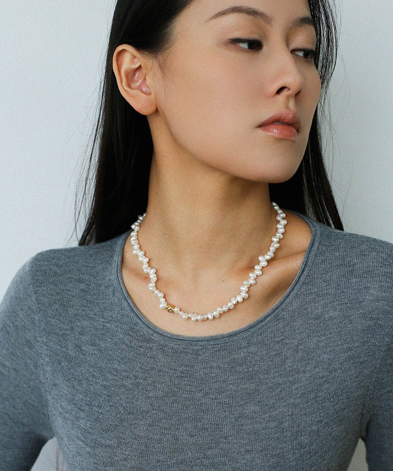 Single Lava Pearl Necklace - floysun