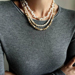 Single Lava Pearl Necklace - floysun