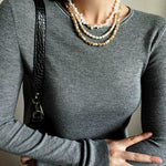 Single Lava Pearl Necklace - floysun