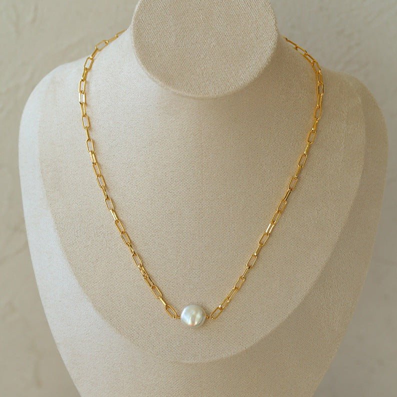 Single Pearl Chain Necklace Type F