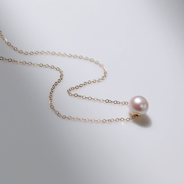 Single Round Pearl Pendant Necklace - floysun