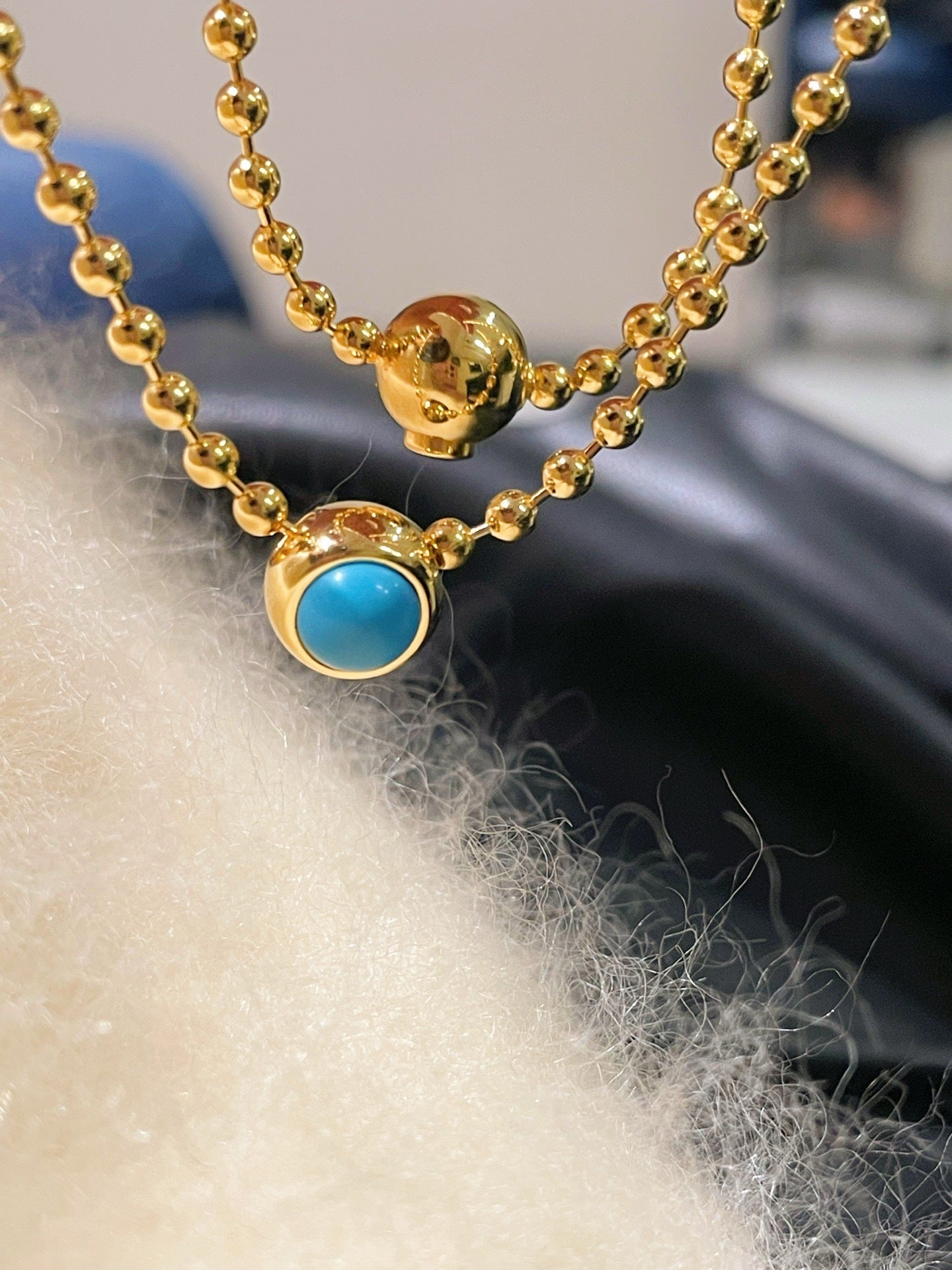 Single Turquoise Bead Choker - floysun