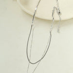 Sleek Herringbone Snake Chain Choker - Stainless Steel Pendant Necklace - floysun