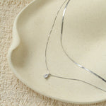 Sleek Herringbone Snake Chain Choker - Stainless Steel Pendant Necklace - floysun
