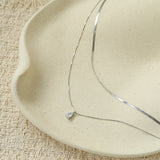 Sleek Herringbone Snake Chain Choker - Stainless Steel Pendant Necklace - floysun