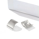 Sleek Polished Rectangular Curved Stud Earrings - floysun