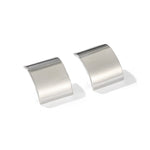 Sleek Polished Rectangular Curved Stud Earrings - floysun