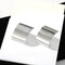 Sleek Polished Rectangular Curved Stud Earrings - floysun