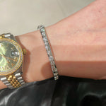 Sleek White Gold Irregular Diamond Bangle - floysun