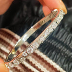 Sleek White Gold Irregular Diamond Bangle - floysun