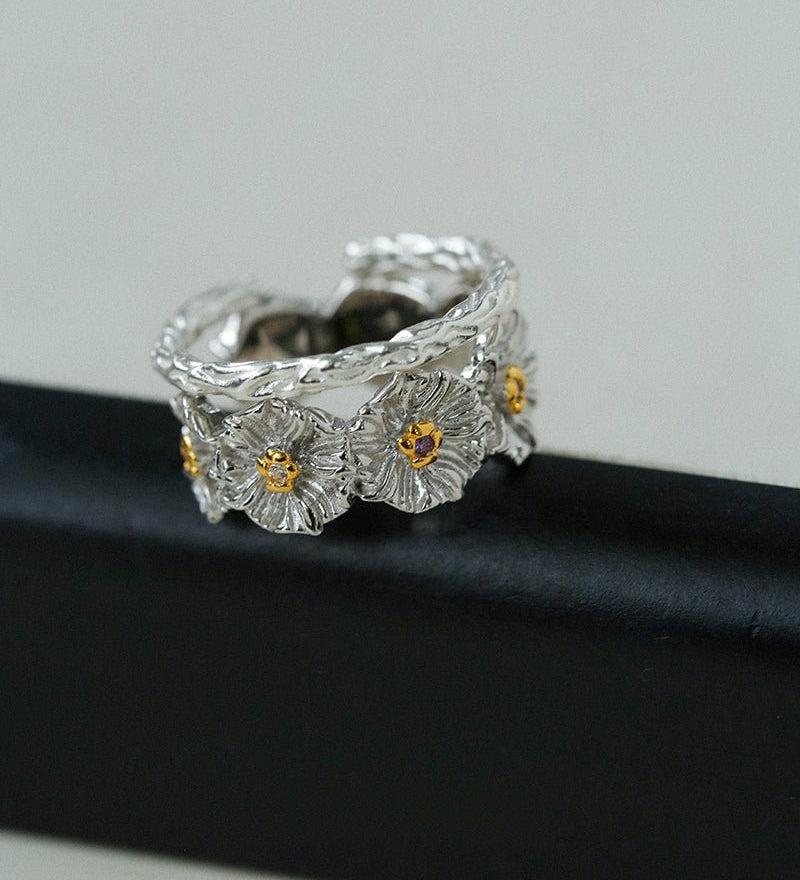 Small Daisy Adjustable Ring Sets - floysun