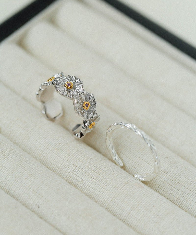 Small Daisy Adjustable Ring Sets (Not Sold Individually) - floysun